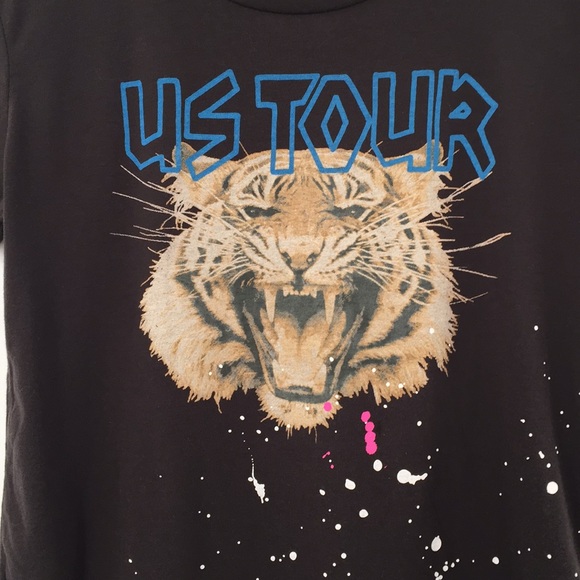 New Chaser Tiger US Tour Vintage Black Graphic Tee - Picture 3 of 7